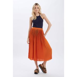 saia plissada laranja