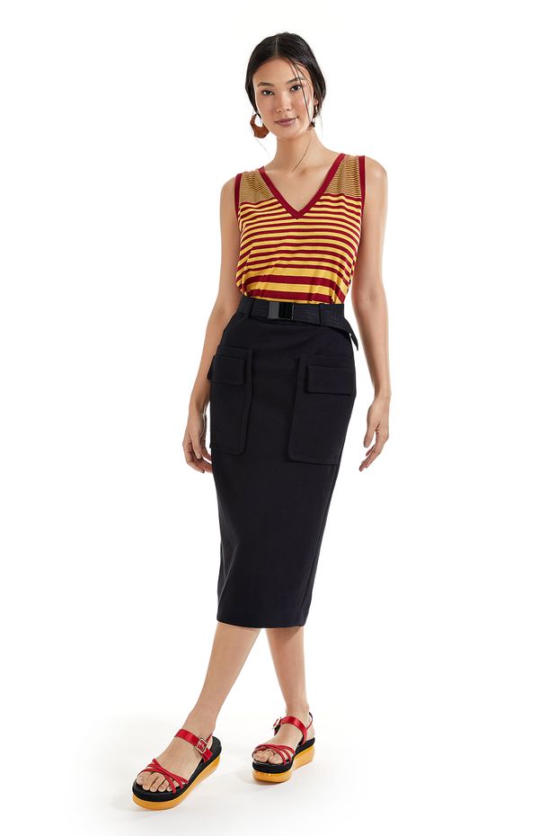 saia lapis com cinto